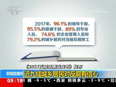 [视频]《2017反腐倡廉蓝皮书》发布 近九成城乡居民对反腐有信心