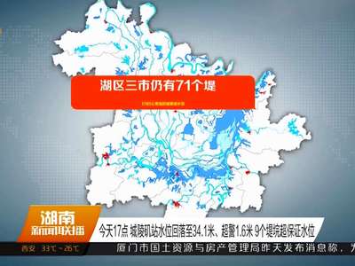 今天17点 城陵矶站水位回落至34.1米、超警1.6米 9个堤垸超保证水位