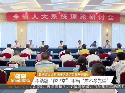 湖南省人大系统理论研讨会在岳阳举行 不能搞“客里空” 不当“差不多先生”