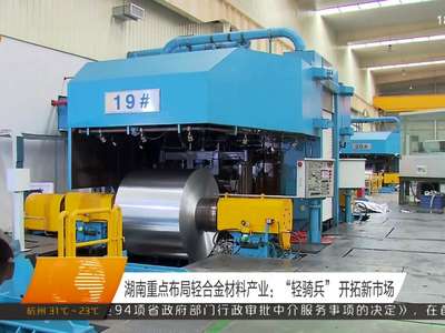 湖南重点布局轻合金材料产业：“轻骑兵”开拓新市场