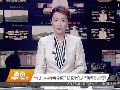 十八届六中全会今召开 研究全面从严治党重大问题