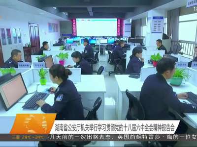 湖南省公安厅机关举行学习贯彻党的十八届六中全会精神报告会