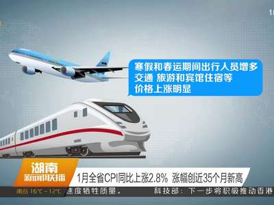 1月全省CPI同比上涨2.8% 涨幅创近35个月新高