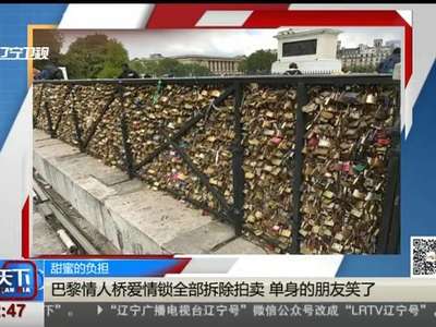 [视频]巴黎情人桥爱情锁全部拆除拍卖 单身的朋友笑了