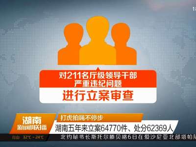 打虎拍蝇不停步 湖南五年来立案64770件、处分62369人