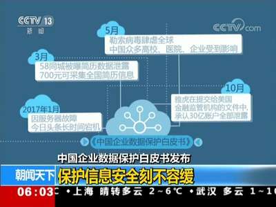 [视频]中国企业数据保护白皮书发布 保护信息安全刻不容缓