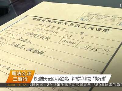 株洲市天元区人民法院：多措并举解决“执行难”