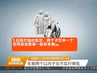 《湖南省人口与计划生育条例修正案》出台