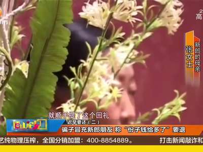 [视频]骗子冒充新郎朋友 称“份子钱给多了”要退