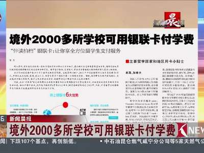 [视频]境外2000多所学校可用卡付学费