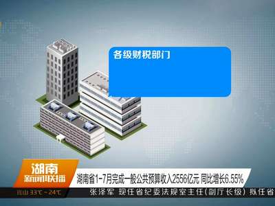 湖南省1-7月完成一般公共预算收入2556亿元 同比增长6.55%