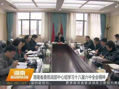 湖南省委统战部中心组学习十八届六中全会精神