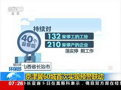 [视频]环保部：京津冀60城首次实现预警联动