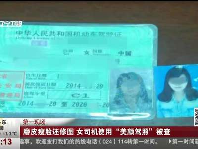 [视频]磨皮瘦脸还修图 女司机使用“美颜驾照”被查