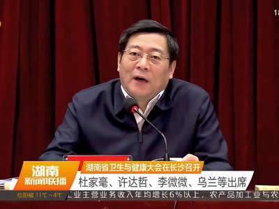 湖南省卫生与健康大会在长沙召开 杜家毫、许达哲、李微微、乌兰等出席