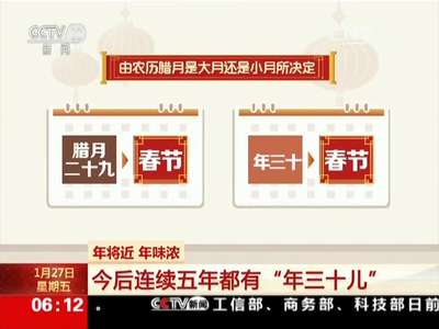 [视频]年将近 年味浓：今后连续五年都有“年三十儿”