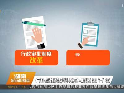 《中共湖南省委全面深化改革领导小组2017年工作要点》形成“1+2”模式