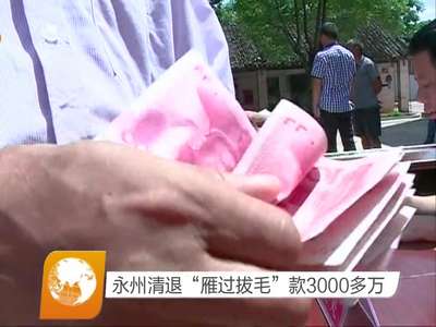 永州清退“雁过拔毛”款3000多万