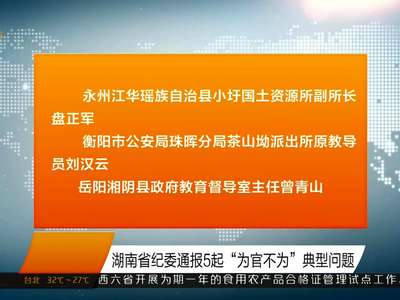 湖南省纪委通报5起“为官不为”典型问题