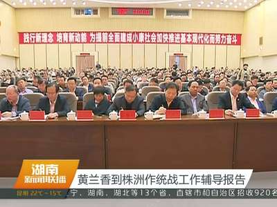 黄兰香到株洲作统战工作辅导报告