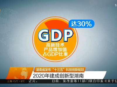 湖南省发布“十三五”科技创新规划 2020年建成创新型湖南