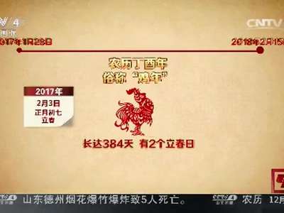 [视频]农历鸡年将现“一年两头春”历法现象
