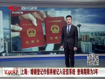 [视频]上海：婚姻登记作假将被记入征信系统 查询期限为3年