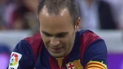 伊涅斯塔受伤下场 巴萨雪上加霜被动换人-乐视