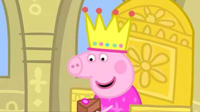 小猪佩奇英文版 佩奇去参观博物馆 还玩了一次假扮女王的游戏